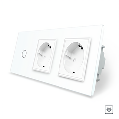 Touch dimmer switch 1 gang 2 socket Livolo