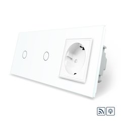 Remote touch dimmer 2 gang 1 socket Livolo
