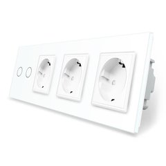 Touch switch 2 gang 3 socket Livolo