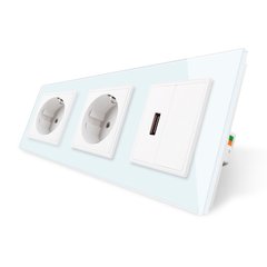 Triple wall power socket & USB Livolo