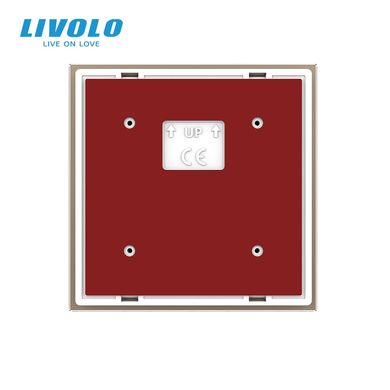 Бездротовий розумний сенсорний вимикач 2 сенсори Livolo золотий скло (VL-XR008-A)