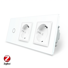 Smart ZigBee touch switch 1 gang 2 socket Livolo