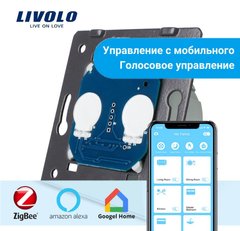 Smart ZigBee touch switch 2 gang module Livolo