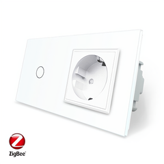 Smart ZigBee touch switch 1 gang 1 socket Livolo