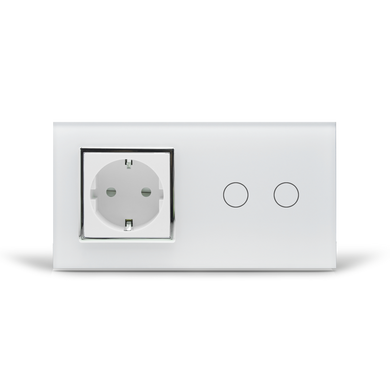 Touch switch 2 gang 1 socket Livolo