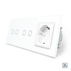 Remote touch switch 4 gang 1 socket Livolo