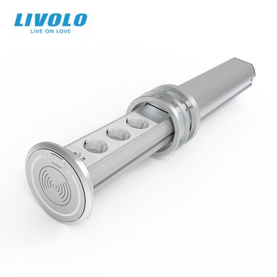 Smart Wi-Fi triple lifting sockets with double USB and wireless charging Livolo