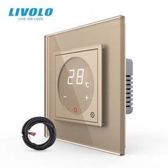 Терморегулятор сенсорний з зовнішнім датчиком температури для теплої підлоги Livolo Livolo