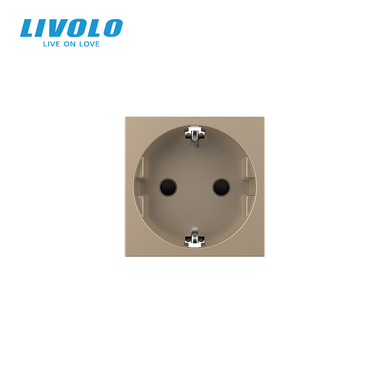 Механизм силовая розетка с заземлением Livolo