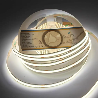 Светодиодная лента LED-STIL 5000K 10 Вт/м COB 320 диодов IP33 24 Вольта 1000 Lm нейтральный свет