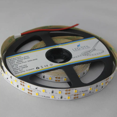 LED tape LED-STIL 3000K, 6 W/m, 2835, 60 diodes, IP33, 12V, 500 LM, warm light