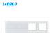 LIVOLO 4-post frame for 3 touch switches and 2 sockets (1-2-0-0), glass, frosted white, 294&times;80 mm