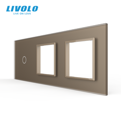 3-Gang Frame for 1-Touch Switch and 2 Sockets (1-0-0) LIVOLO tempered glass