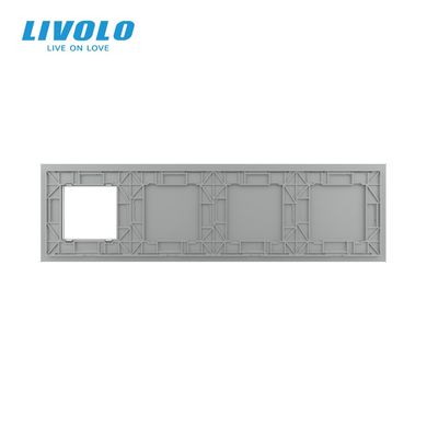 Панель-заготовка для сенсорного выключателя 4 места 1 розетка Livolo