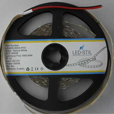 LED strip LED-STIL 4000K, 6 W/m, 2835, 60 diodes, IP33, 12V, 550 LM, neutral light