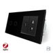 Smart ZigBee touch switch 2 gang 2 way 1 universal socket 1 USB Livolo