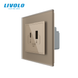 Розетка USB-A та USB-C з Power Delivery 36W Livolo