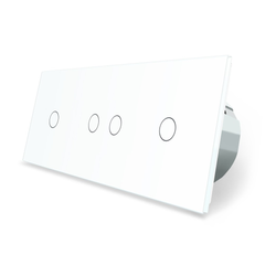 Сенсорный выключатель 4 сенсора (1-2-1) Livolo белый стекло (VL-C701/C702/C701-11)