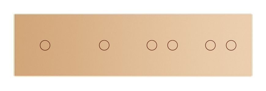 4-Gang Frame for two 1-touch and two 2-touch switches (1-1-2-2) LIVOLO, tempered glass, gold, 294&times;80 mm (VL-P701/01/02/02-8A)