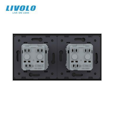 Розетка подвійна з заземленням Livolo