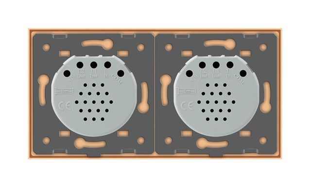 Розумний сенсорний ZigBee вимикач 4 сенсора (2-2) Livolo золото скло (VL-C702Z/C702Z-13)
