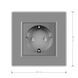 Radio-controlled (remote) socket with remote control LIVOLO with grounding and safety shutters, smartphone control, Alexa, Google Home, 16A 230V grey, matte glass