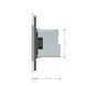Radio-controlled (remote) socket with remote control LIVOLO with grounding and safety shutters, smartphone control, Alexa, Google Home, 16A 230V grey, matte glass