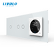 Smart thermostat + 3-touch switch (1-2) LIVOLO, smartphone control, white glass