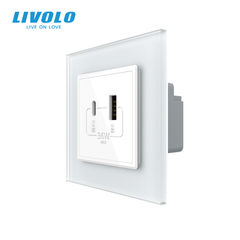 Розетка USB-A и USB-C с Power Delivery 36W Livolo