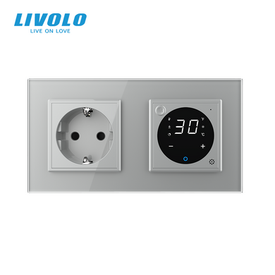 Wall power socket Thermostat with external temperature sensor for warm floors Livolo