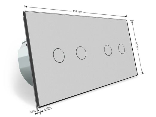 Розумний сенсорний ZigBee вимикач 4 сенсора Livolo