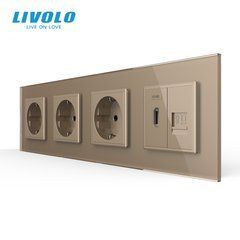 Чотиримісна електрична розетка LIVOLO