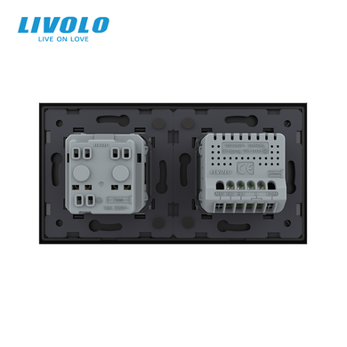 Сенсорний вимикач 2 сенсори 1 розетка Livolo