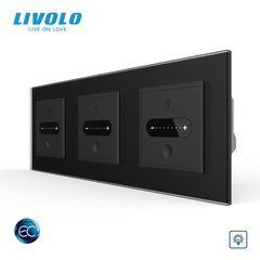 Розумний сенсорний димер LIVOLO EC, 3 сенсори (1-1-1), 2 А, 230 В