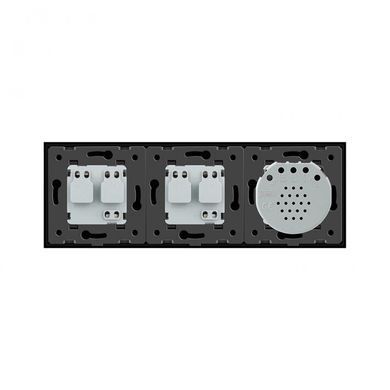 Розумний сенсорний ZigBee вимикач 1 сенсор 2 розетки Livolo сірий скло (VL-C701Z/C7C2EU-15)