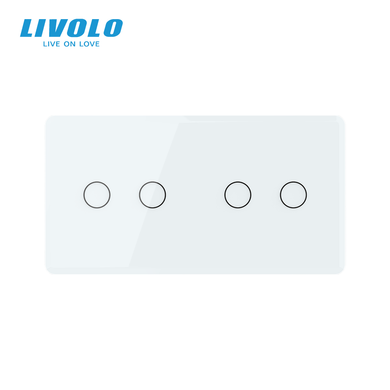 Smart touch switch LIVOLO 4 keys (2-2) white 2.5D glass Wi-Fi