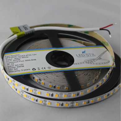 LED strip LED-STIL 3000K, 6 W, 2835, 120 pcs, IP33, 12V, 850LM