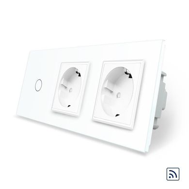 Remote touch switch 1 gang 2 sockets Livolo