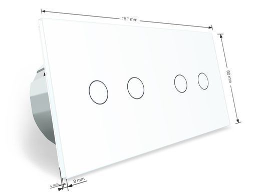 Розумний сенсорний ZigBee вимикач 4 сенсора Livolo
