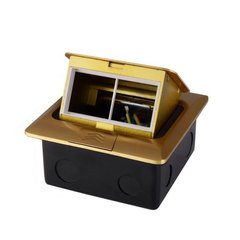 Empty desktop socket box for 2 modules Livolo gold