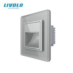 Светильник для лестницы LIVOLO, серый, стеклянная рамка 2.5D, теплый свет 2700K, 230В, 0.35Вт