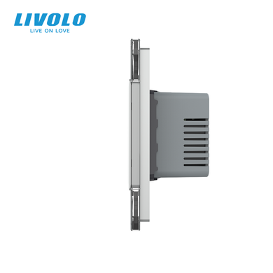 Smart thermostat for underfloor heating + LIVOLO touch dimmer, programmable, gray, glass frame