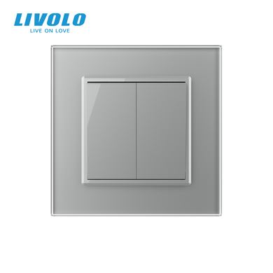 Выключатель универсальный 2-клавишный Livolo 250В 10А