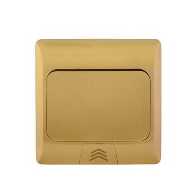 Висувна підлогова розетка LIVOLO золота, із заземленням, USB-A + HDMI, вбудований монтаж, плавне відкривання, IP44, алюміній, 145&times;145&times;65 мм