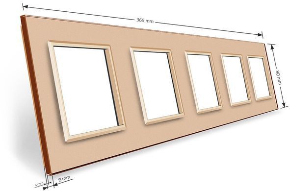 5-Gang Frame LIVOLO tempered glass