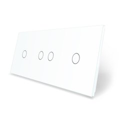 Сенсорная панель для выключателя 4 сенсора (1-2-1) Livolo белый стекло (C7-C1/C2/C1-11)