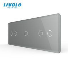 3-Gang Frame for One 1-Touch and Two 2-Touch Switches (2-1-2) LIVOLO tempered glass