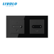 Smart sensor dimmer LIVOLO slider, 2 sensors (1-1), black, glass