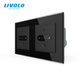 Smart sensor dimmer LIVOLO slider, 2 sensors (1-1), black, glass