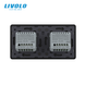 Smart touch switch LIVOLO 4 keys (2-2) black 2.5D glass Wi-Fi